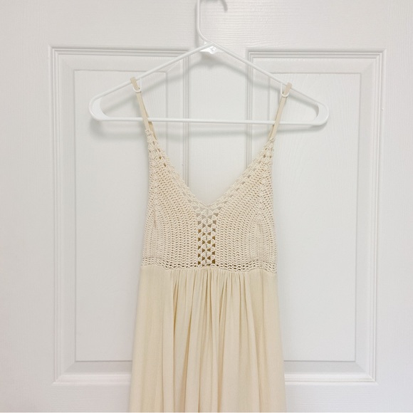 Lulus Hippie Hippie Chic Cream Maxi Dress Size Large - Picture 4 of 9